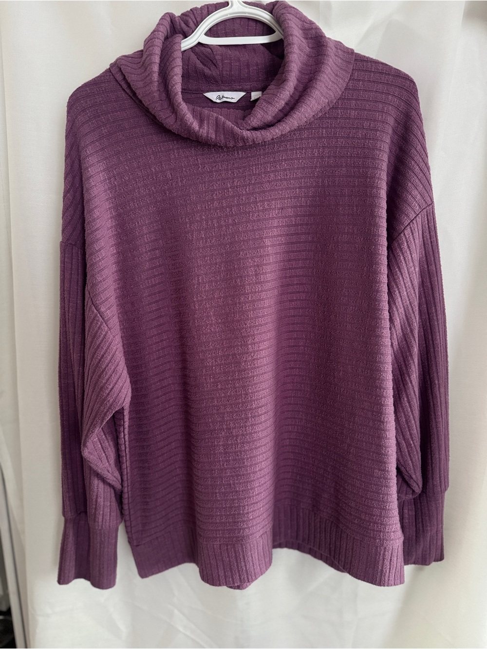 Reitmans Ribbed Cowl Neck Sweater - Plum